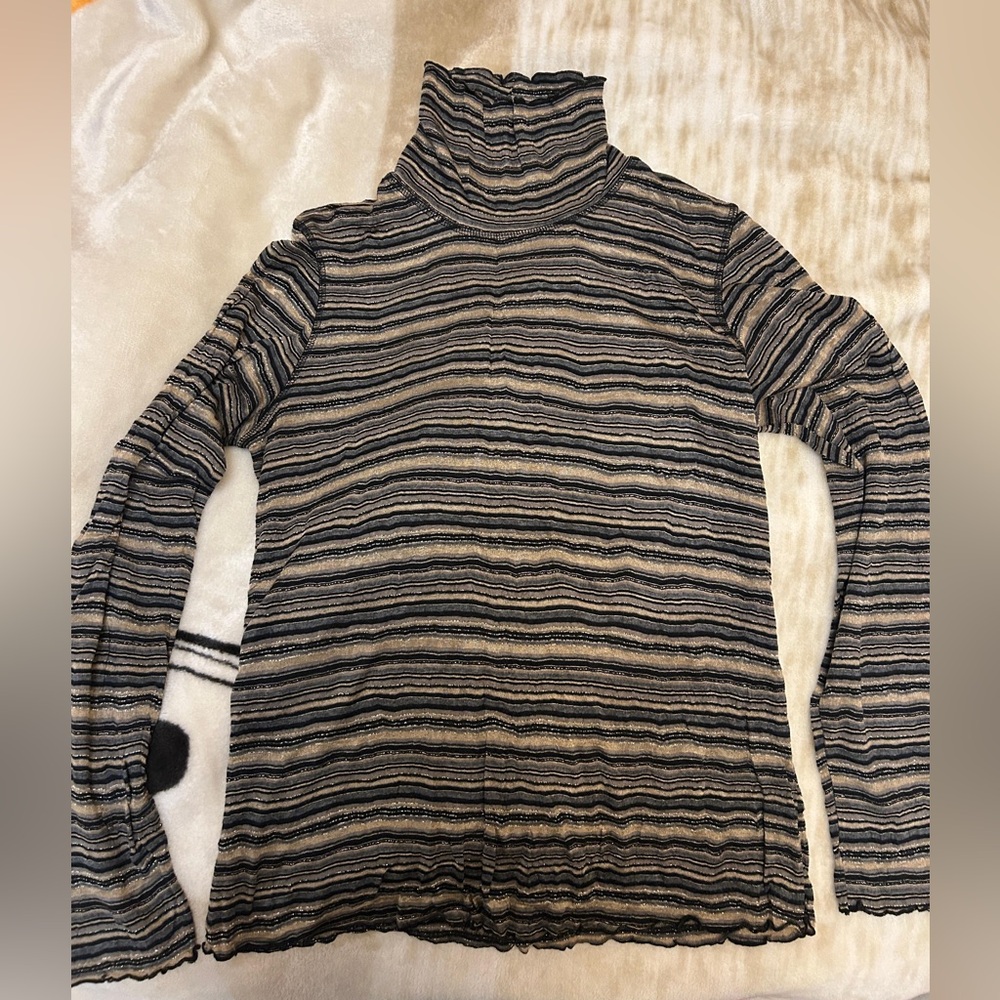 Striped turtleneck sweater